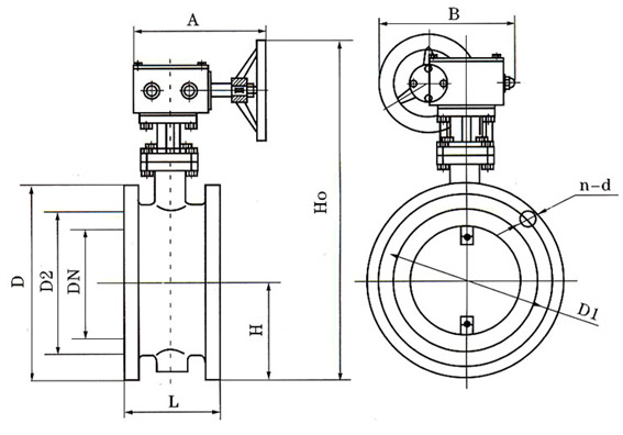 1.jpg D341蝸輪法蘭式通風蝶閥結構圖